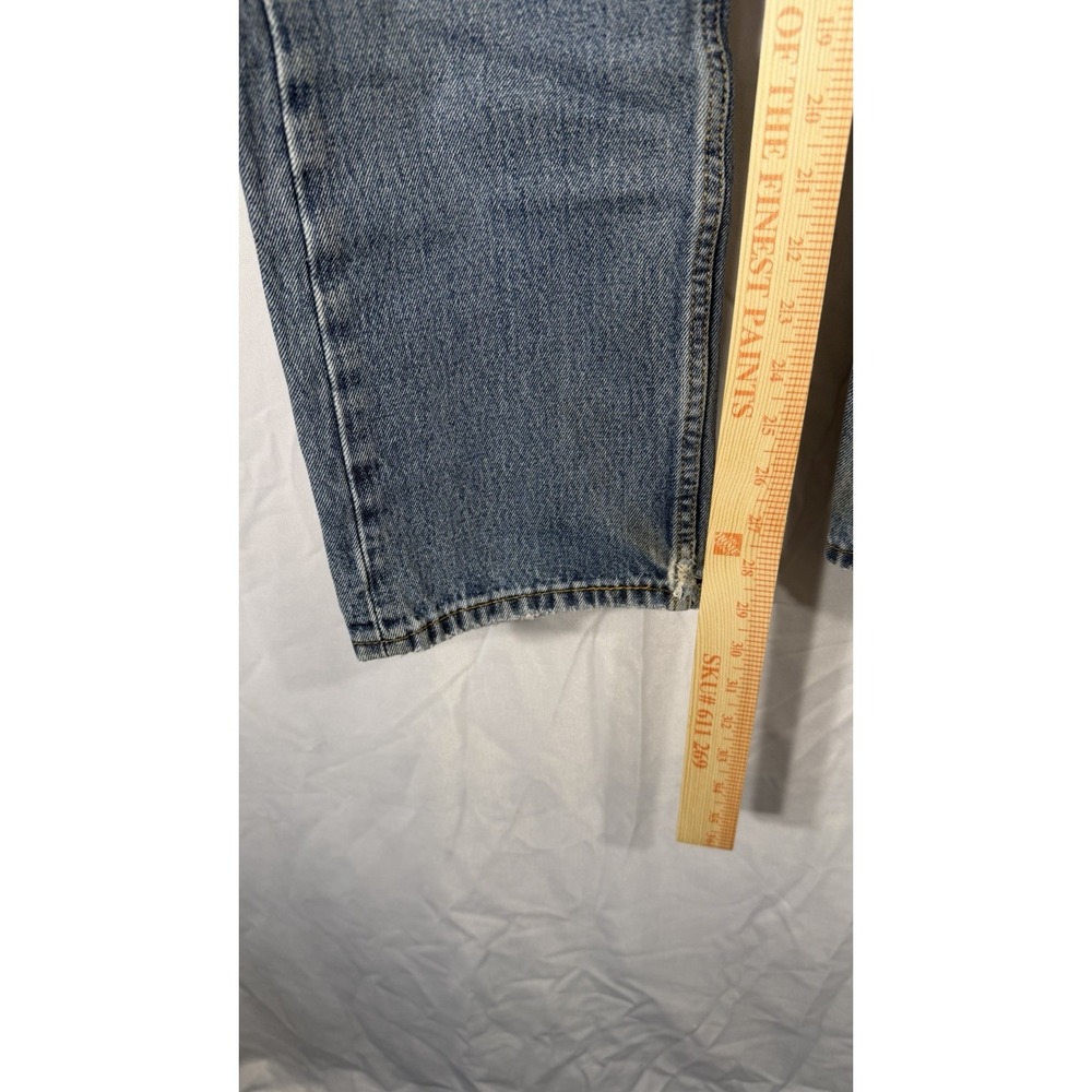Levi's 505 Light Wash Blue Jeans Fit 30x29 Distress Regular Fit Mens Cotton - Picture 8 of 13